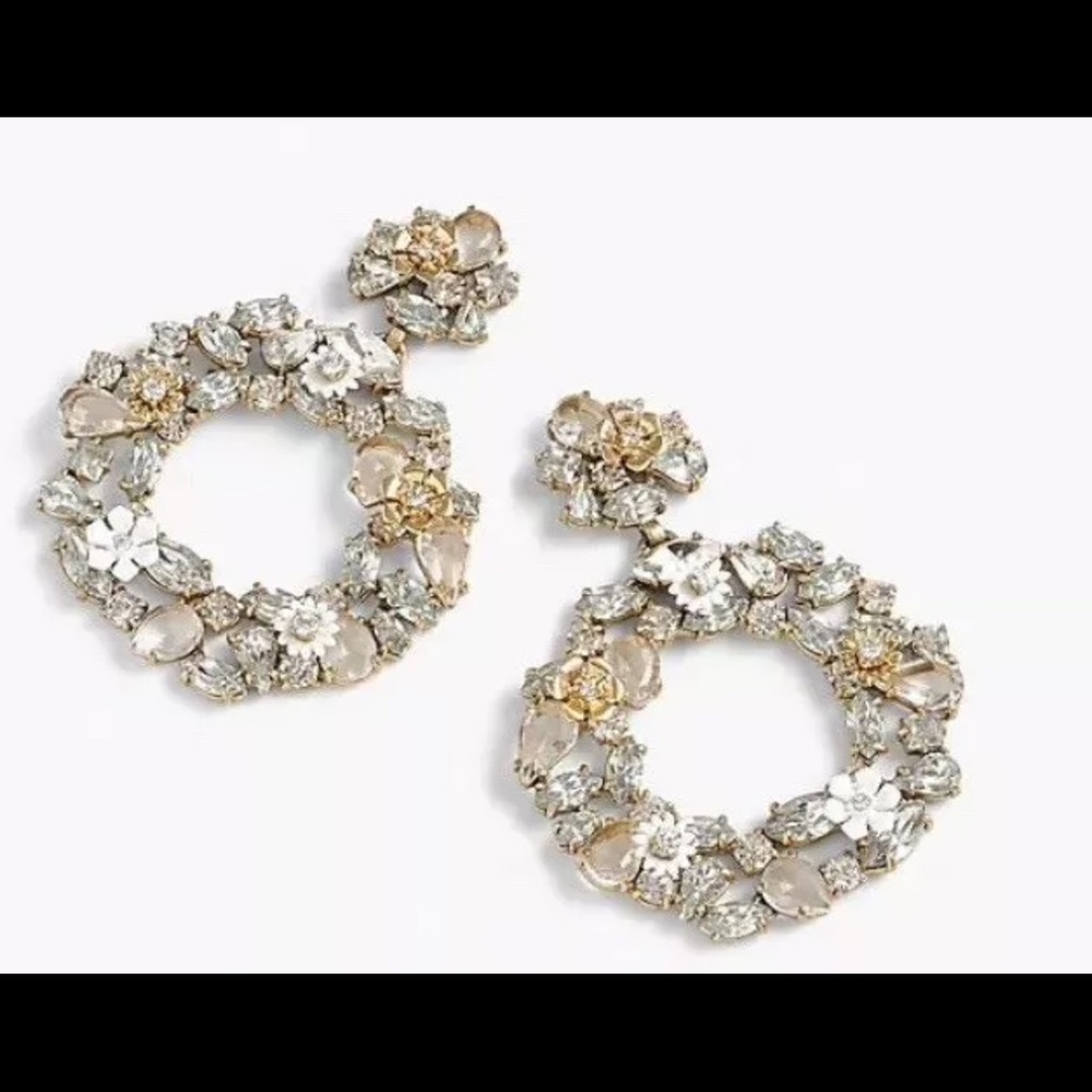 J.Crew Floral Hoop Earring